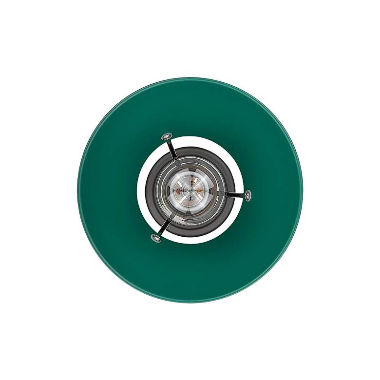 Image 3 Orwell 7.5" Wide Small Pendant in Matte Black with Pine Green more views