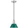 Orwell 7.5" Wide Small Pendant in Pewter with Pine Green