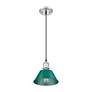 2_Orwell 7.5" Wide Small Pendant in Pewter with Pine Green more views