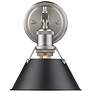 Orwell 7 1/2" Wide 1-Light Wall Sconce in Pewter with Black