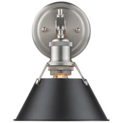 Orwell 7 1/2" Wide 1-Light Wall Sconce in Pewter with Black
