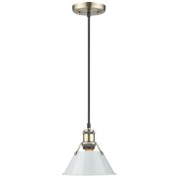Orwell 7 1/2" Wide Aged Brass Mini Pendant w/ Dusky Blue