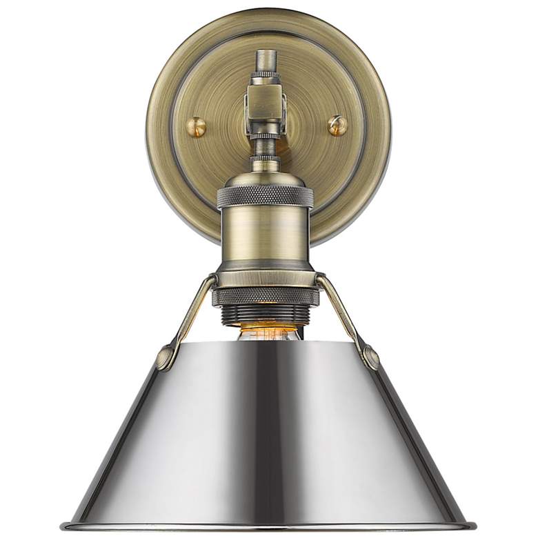 Image 1 Orwell 7 1/2" Wide Bath Fixture in Aged Brass with Chrome