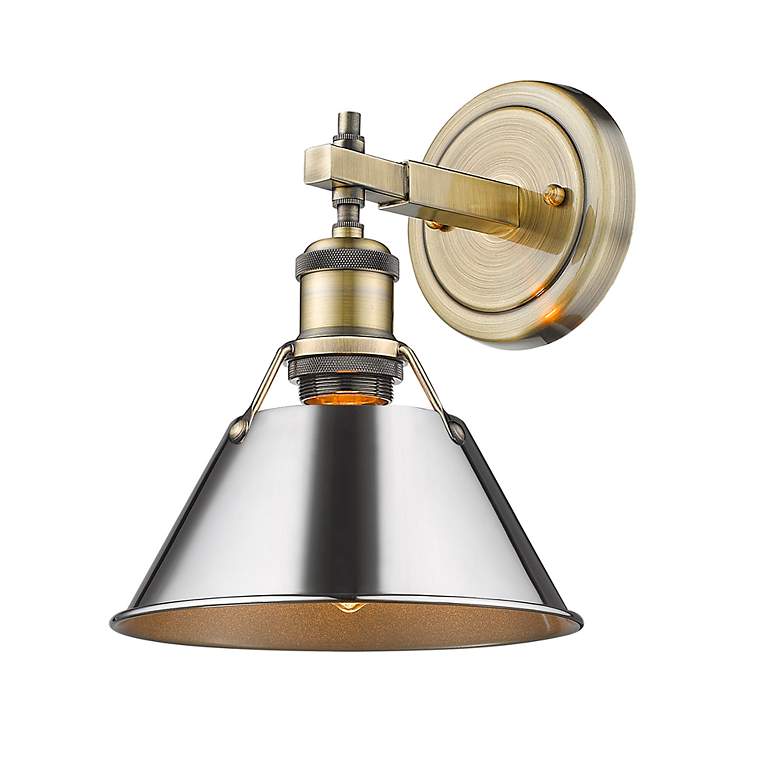 Image 2 Orwell 7 1/2" Wide Bath Fixture in Aged Brass with Chrome more views