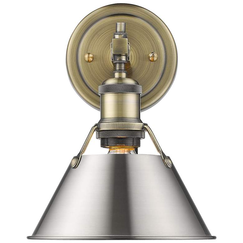 Image 1 Orwell 7 1/2" Wide Bath Fixture in Aged Brass with Pewter