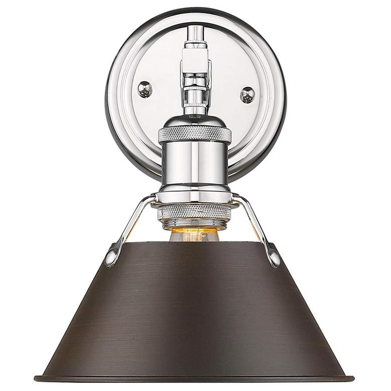 Image 1 Orwell 7 1/2" Wide Bath Fixture in Chrome with Rubbed Bronze