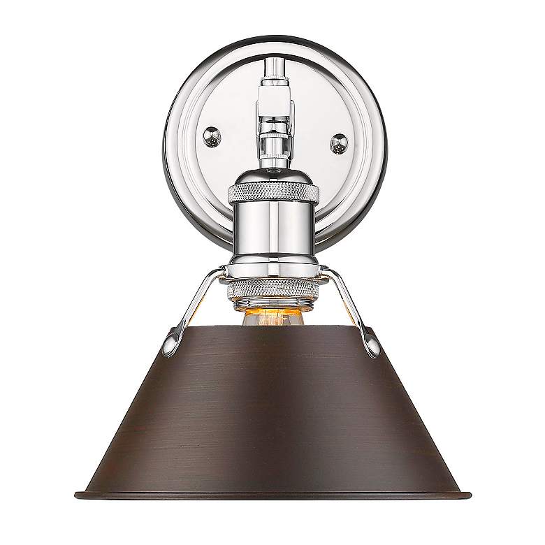 Image 2 Orwell 7 1/2" Wide Bath Fixture in Chrome with Rubbed Bronze more views
