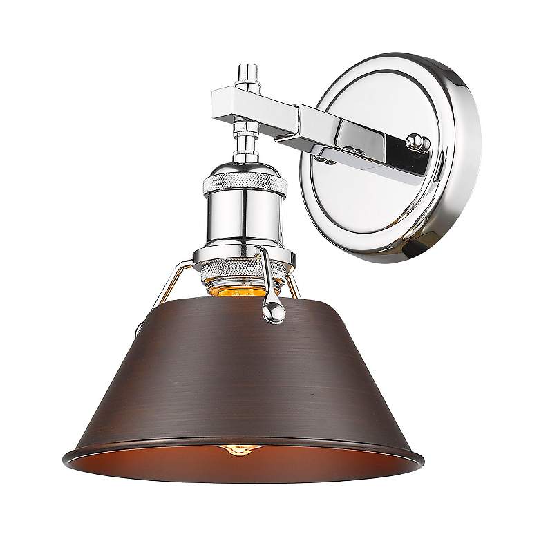 Image 3 Orwell 7 1/2" Wide Bath Fixture in Chrome with Rubbed Bronze more views