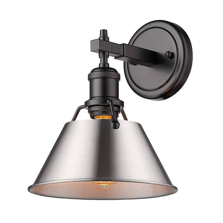 Image 2 Orwell 7 1/2" Wide Bath Fixture in Matte Black with Pewter more views