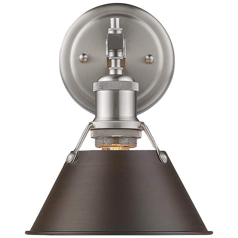 Image 1 Orwell 7 1/2" Wide Bath Fixture in Pewter with Rubbed Bronze