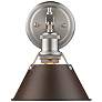 1_Orwell 7 1/2" Wide Bath Fixture in Pewter with Rubbed Bronze