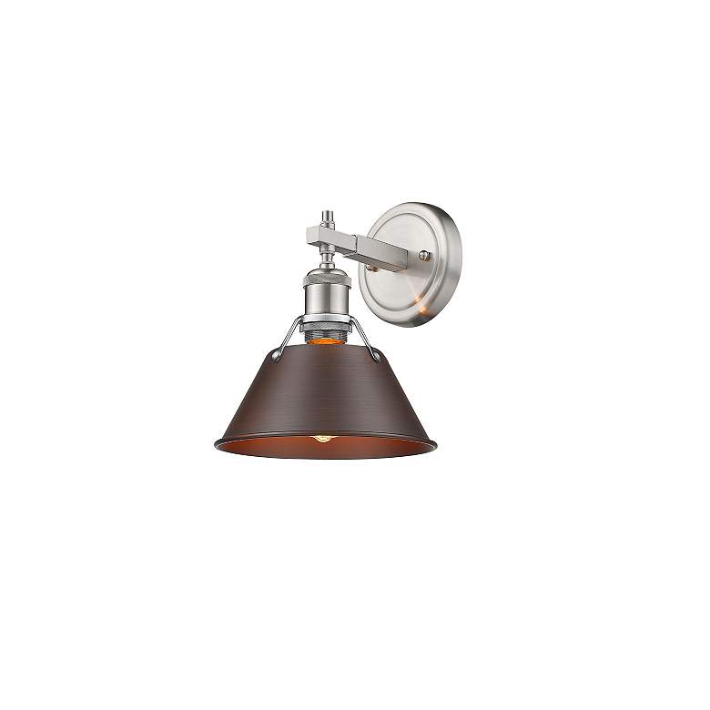 Image 2 Orwell 7 1/2" Wide Bath Fixture in Pewter with Rubbed Bronze more views