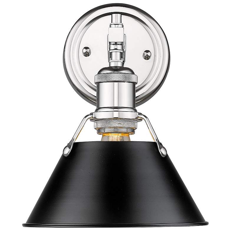 Image 1 Orwell 7 1/2" Wide Chrome 1-Light Wall Sconce with Black