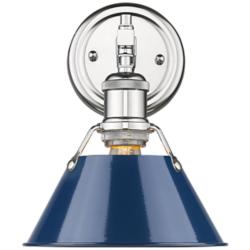 Orwell 7 1/2&quot; Wide Chrome 1-Light Wall Sconce with Navy Blue
