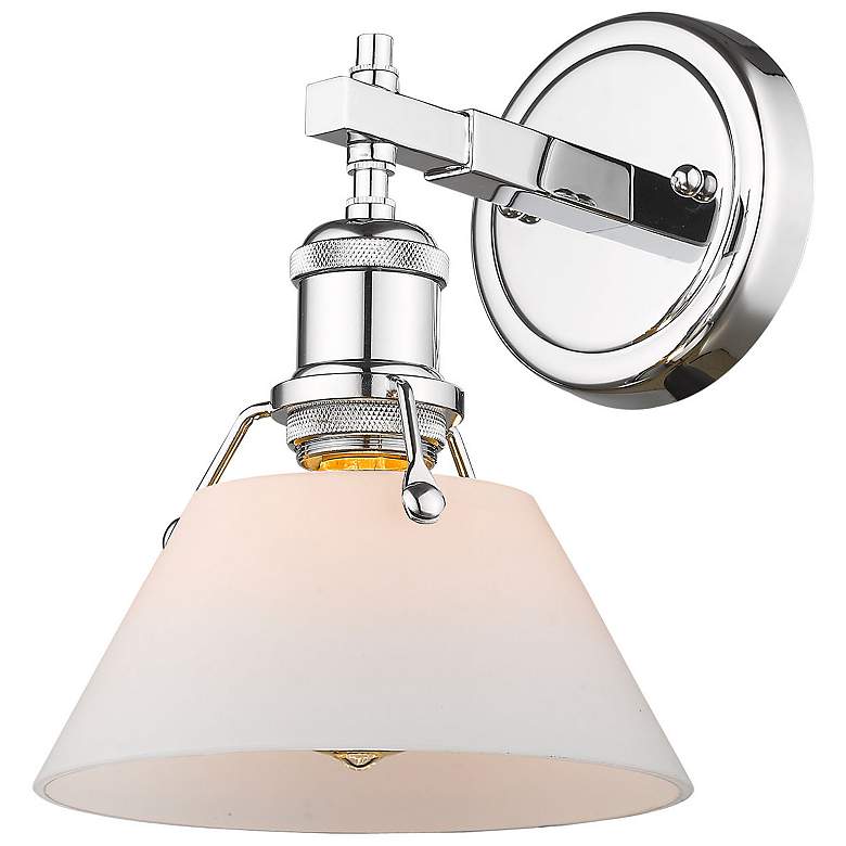 Image 1 Orwell 7 1/2" Wide Chrome 1-Light Wall Sconce with Opal Glass