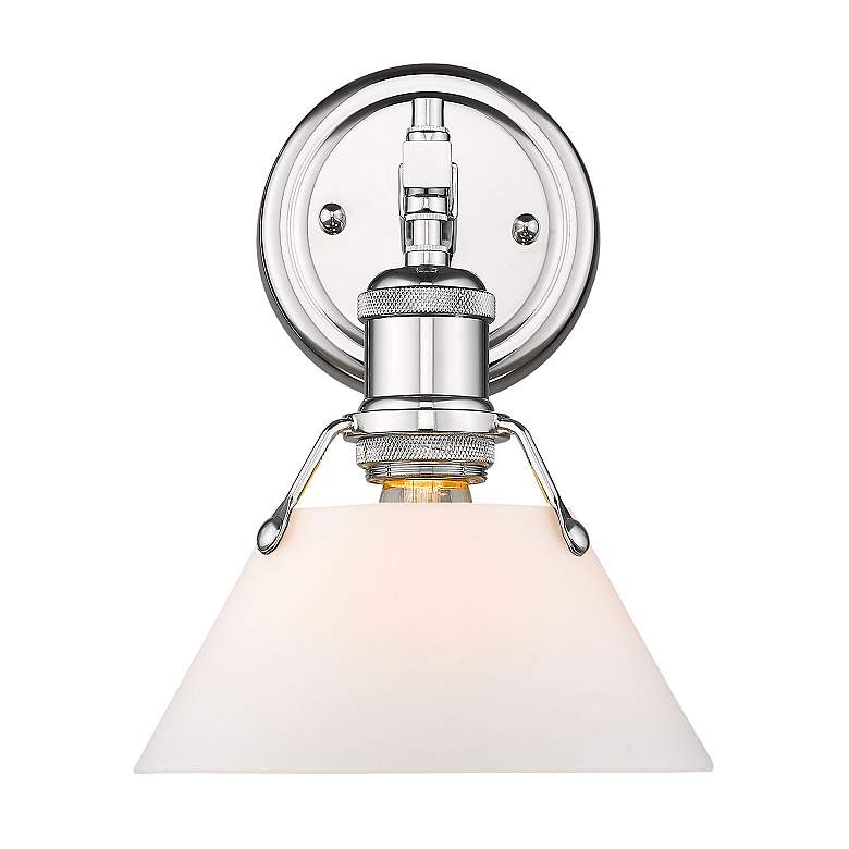 Image 2 Orwell 7 1/2" Wide Chrome 1-Light Wall Sconce with Opal Glass more views