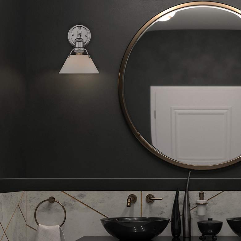 Image 3 Orwell 7 1/2" Wide Chrome 1-Light Wall Sconce with Opal Glass more views