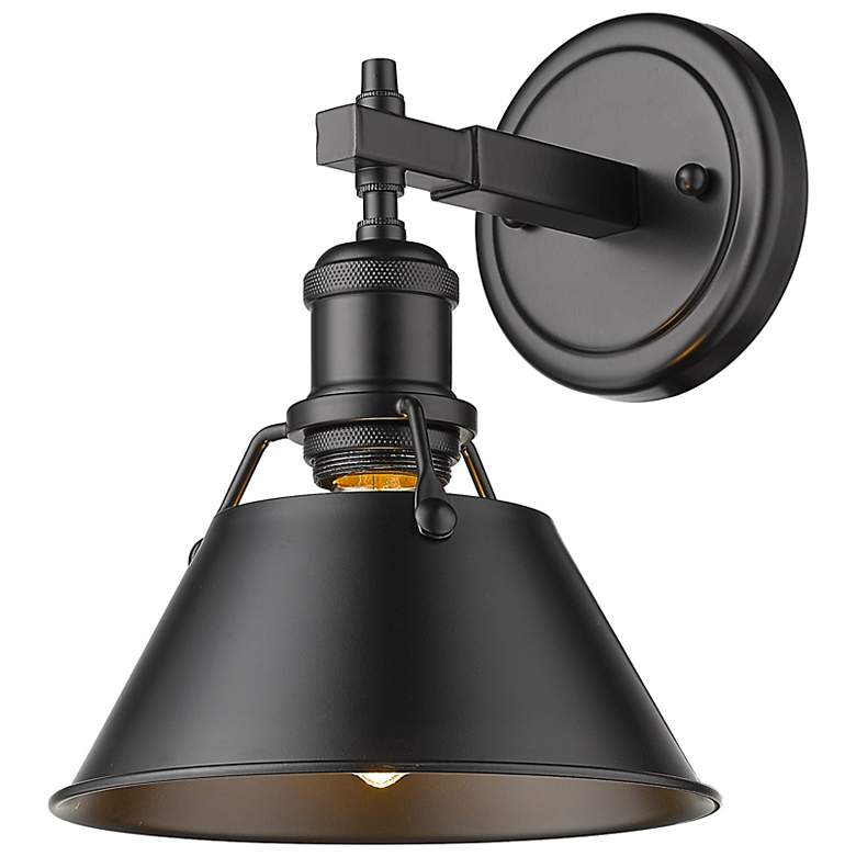 Image 3 Orwell 7 1/2" Wide Matte Black 1-Light Wall Sconce with Matte Black more views