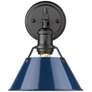 Orwell 7 1/2" Wide Matte Black 1-Light Wall Sconce with Matte Navy