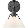 Orwell 7 1/2" Wide Matte Black 1-Light Wall Sconce with Opal Glass