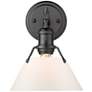 1_Orwell 7 1/2" Wide Matte Black 1-Light Wall Sconce with Opal Glass