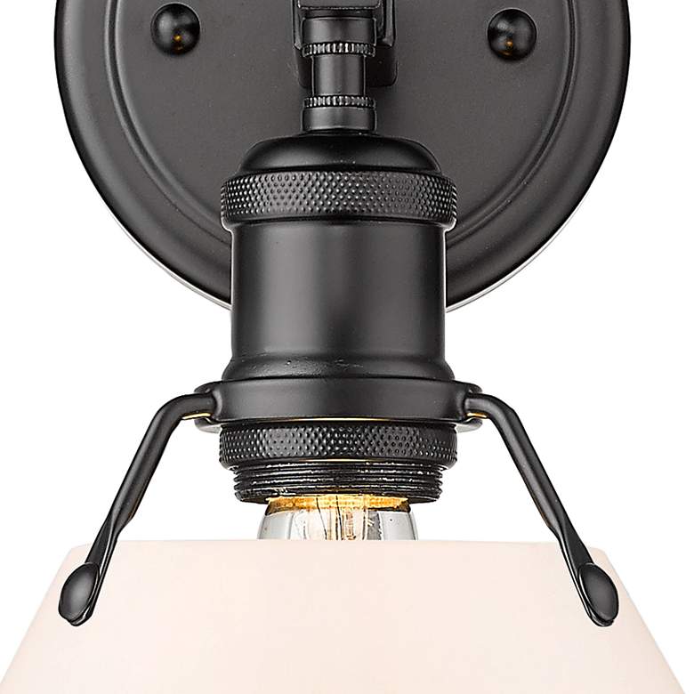 Image 2 Orwell 7 1/2" Wide Matte Black 1-Light Wall Sconce with Opal Glass more views
