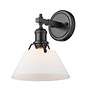 2_Orwell 7 1/2" Wide Matte Black 1-Light Wall Sconce with Opal Glass more views