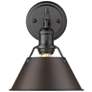 Orwell 7 1/2" Wide Matte Black 1-Light Wall Sconce with Rubbed Bronze