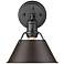 Orwell 7 1/2" Wide Matte Black 1-Light Wall Sconce with Rubbed Bronze