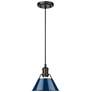 1_Orwell 7 1/2" Wide Matte Black and Navy Mini Pendant