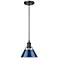 Orwell 7 1/2" Wide Matte Black and Navy Mini Pendant