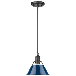 Orwell 7 1/2" Wide Matte Black and Navy Mini Pendant