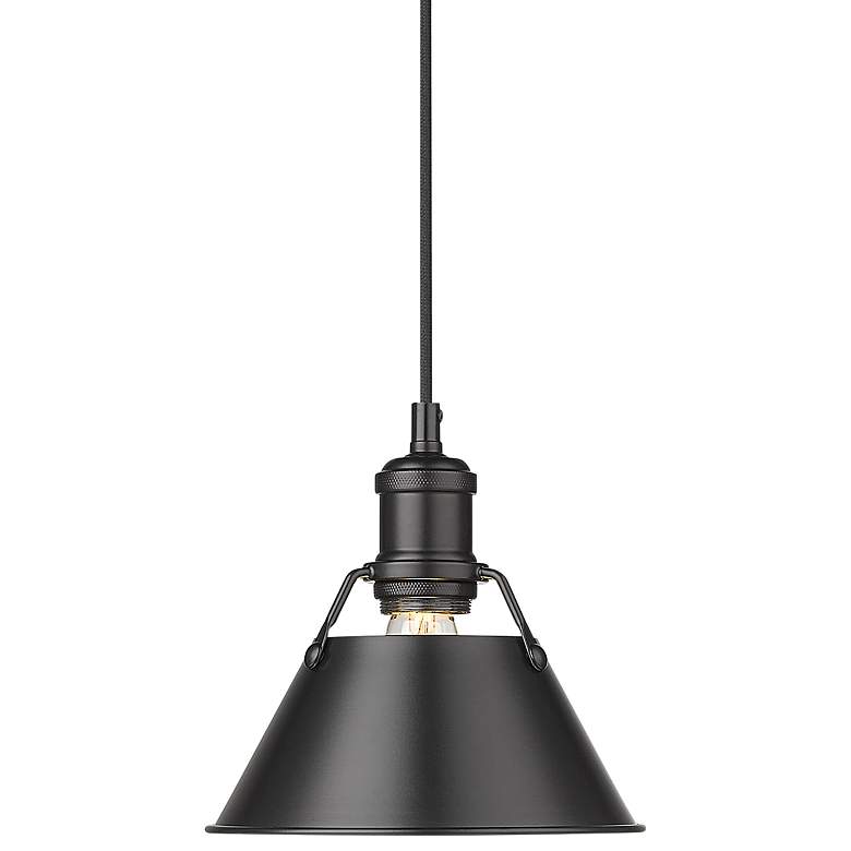 Image 1 Orwell 7 1/2" Wide Matte Black Metal Empire Mini Pendant