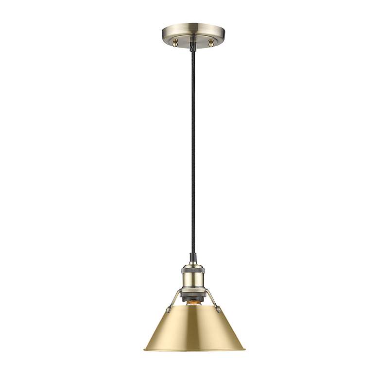 Image 2 Orwell 7 1/2" Wide Mini Pendant in Aged Brass with Brushed Champagne B more views