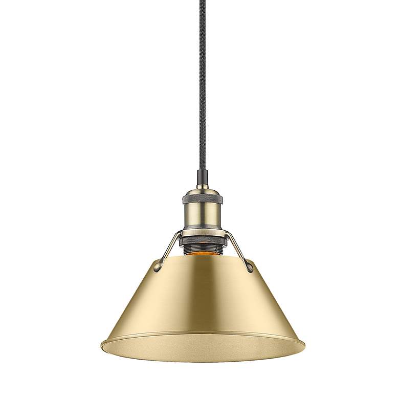 Image 3 Orwell 7 1/2" Wide Mini Pendant in Aged Brass with Brushed Champagne B more views