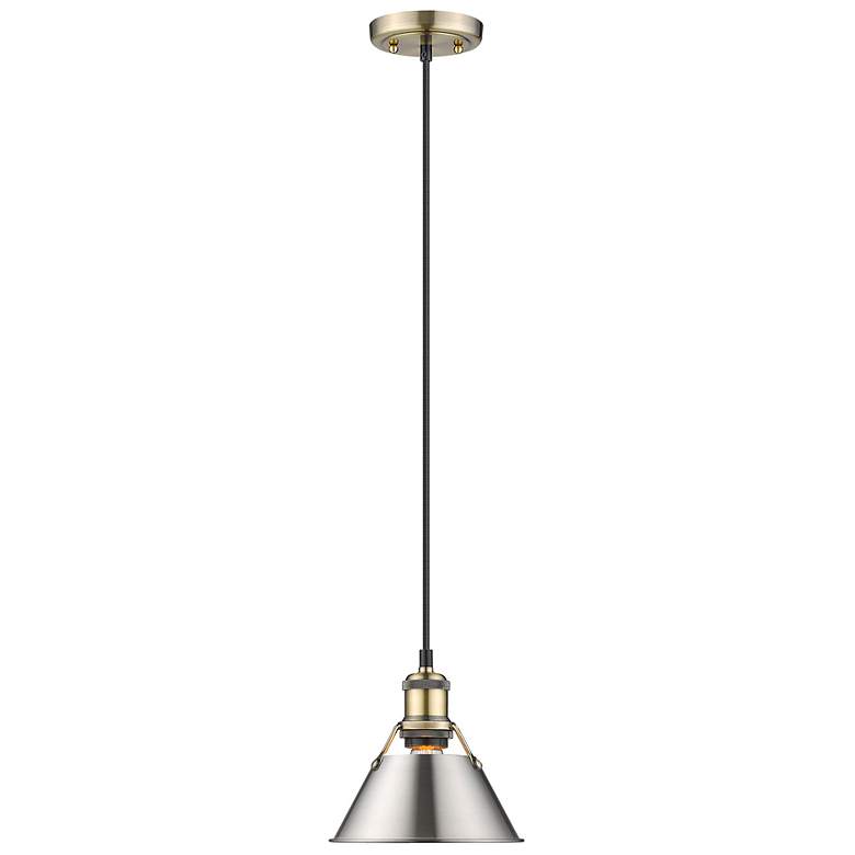 Image 1 Orwell 7 1/2" Wide Mini Pendant in Aged Brass with Pewter