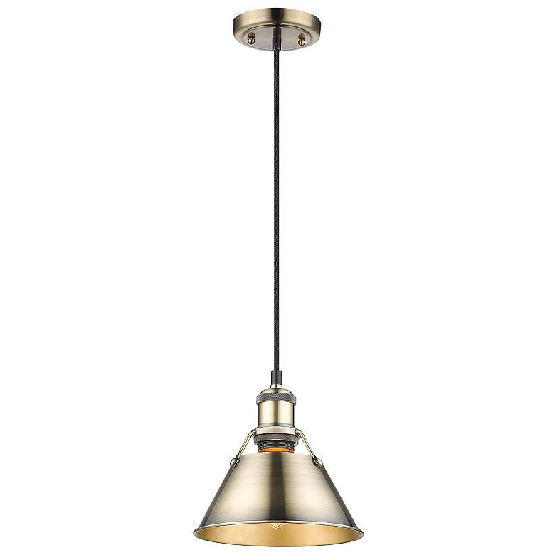 Image 1 Orwell 7 1/2" Wide Mini Pendant in Aged Brass