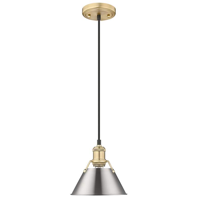 Image 1 Orwell 7 1/2" Wide Mini Pendant in Brushed Champagne Bronze with Pewte