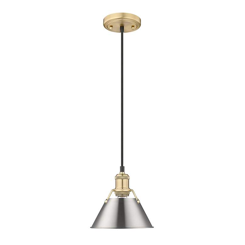 Image 2 Orwell 7 1/2" Wide Mini Pendant in Brushed Champagne Bronze with Pewte more views