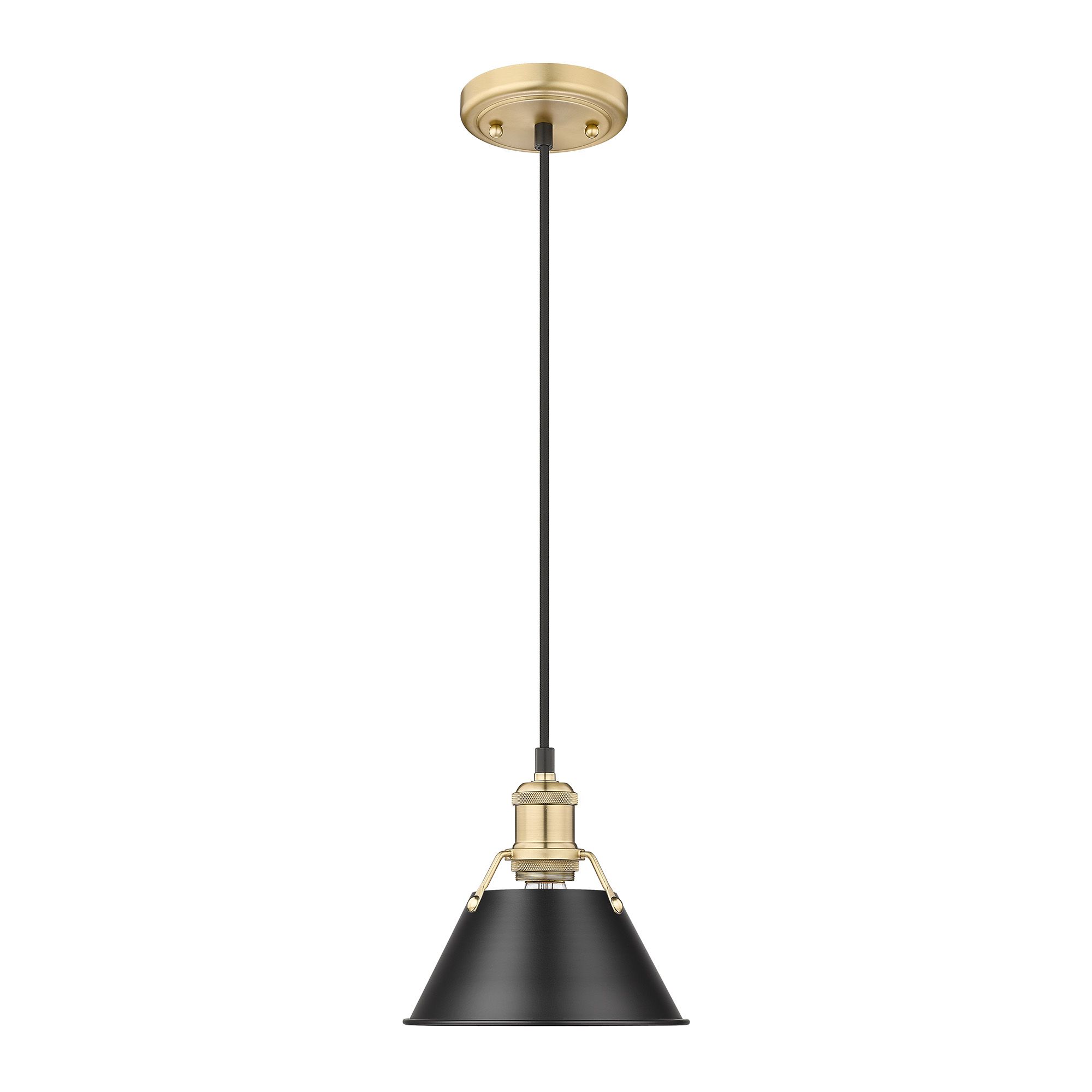 Image 2 Orwell 7 1/2" Wide Mini Pendant in Champagne Bronze with Matte Black more views