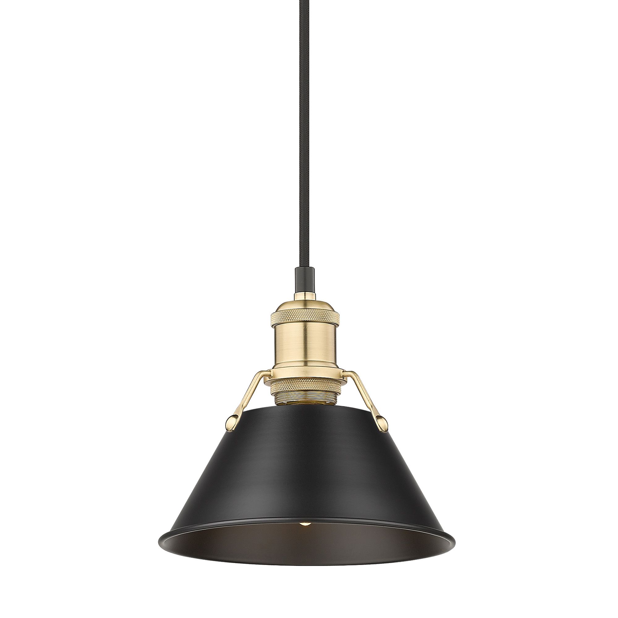Image 3 Orwell 7 1/2" Wide Mini Pendant in Champagne Bronze with Matte Black more views