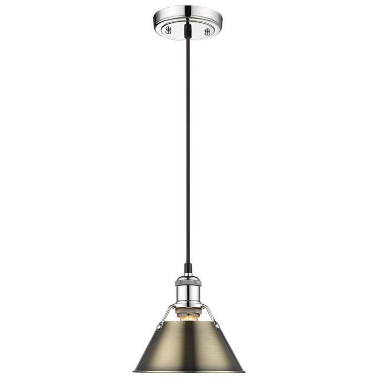 Image 1 Orwell 7 1/2" Wide Mini Pendant in Chrome with Aged Brass