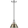 1_Orwell 7 1/2" Wide Mini Pendant in Chrome with Aged Brass