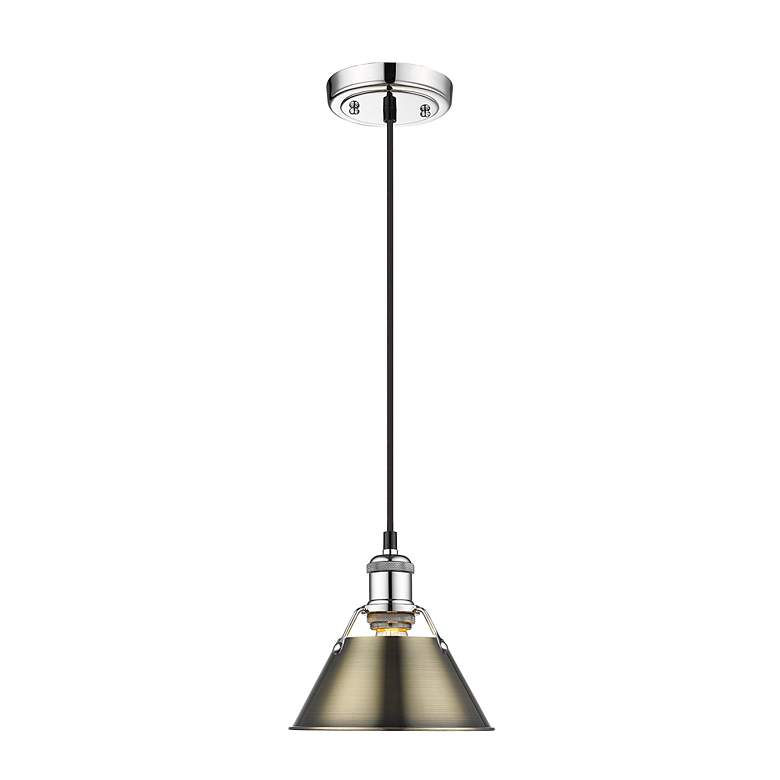 Image 2 Orwell 7 1/2" Wide Mini Pendant in Chrome with Aged Brass more views