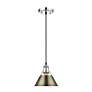 2_Orwell 7 1/2" Wide Mini Pendant in Chrome with Aged Brass more views