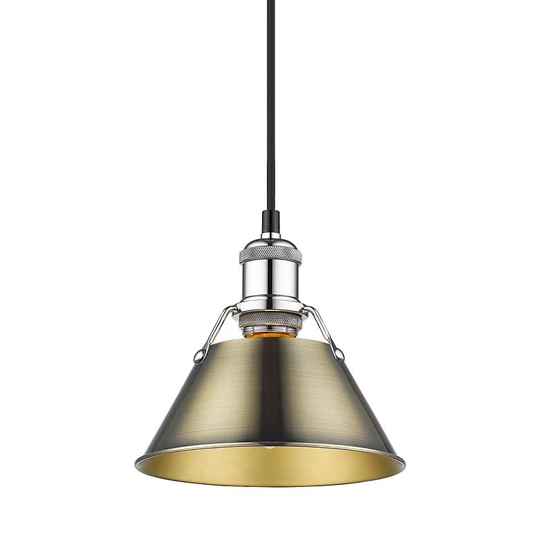 Image 3 Orwell 7 1/2" Wide Mini Pendant in Chrome with Aged Brass more views