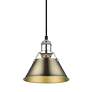 3_Orwell 7 1/2" Wide Mini Pendant in Chrome with Aged Brass more views