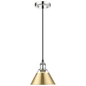 Image1 of Orwell 7 1/2" Wide Mini Pendant in Chrome with Brushed Champagne Bronz