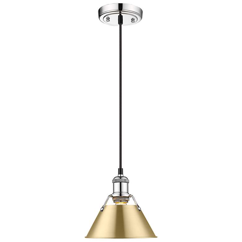 Image 1 Orwell 7 1/2" Wide Mini Pendant in Chrome with Brushed Champagne Bronz