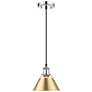1_Orwell 7 1/2" Wide Mini Pendant in Chrome with Brushed Champagne Bronz